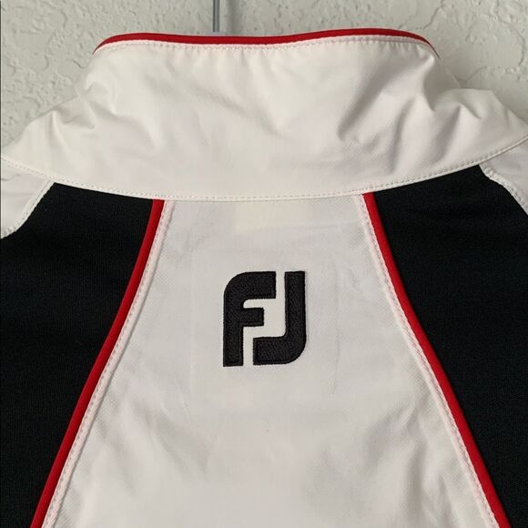 FootJoy DryJoy Tour Collection White 1/2 Zip Golf Windbreaker Jacket Size L - Picture 4 of 11